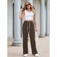 thumbnail image 6 of Women'S Corduroy Elastic Drawstring Wide Leg Long Pants with Pockets Brown S, 6 of 9
