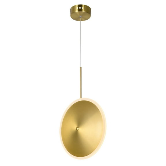 CWI Lighting Ovni Contemporary Metal LED Mini Pendant in Brass