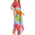 thumbnail image 4 of Sakkas Mika Ombre Floral Caftan Dress - Coral - One Size, 4 of 5