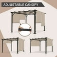 thumbnail image 6 of MeetLeisure 10'x10' Outdoor Pergola with Retractable Shade Canopy, Heavy-Duty Metal Patio Pergola with Flat Top for Deck Garden, Beige, 6 of 9