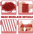 thumbnail image 3 of Collar Huskein de 100 perlas rojas, 84 cm, para Mardi Gras, 3 of 6
