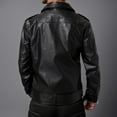 thumbnail image 4 of Clearance 2024! ZVNAΖH Men's PU Leather Jacket Causal Belted Faux Leather Motorcycle Jacket Zipper Biker Coat, 4 of 9