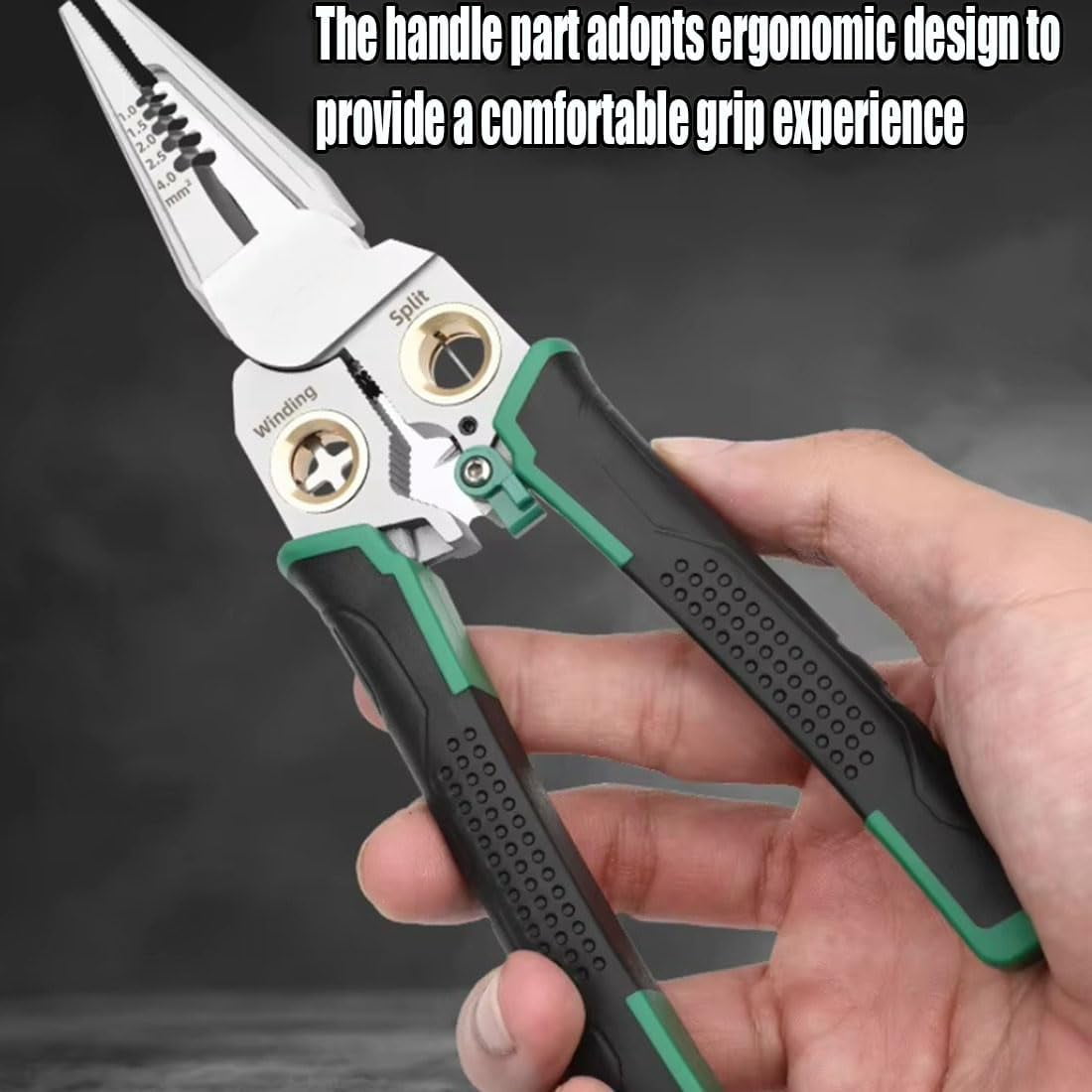 8 In 1 Wire Stripper, Wire Stripping Tool with Voltage Tester & Cable Cutters & Plier & Splitting, Multifuncional Vise Grip for Worker