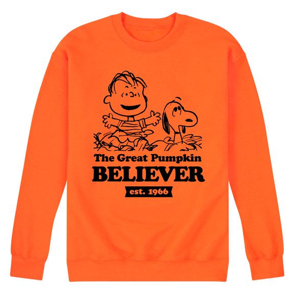 Peanuts - The Great Pumpkin Believer - Men's Crew Neck Fleece Pullover