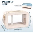 thumbnail image 2 of Clear Makeup Bag, Double Layers Clear Cosmetic Bag, Clear Toiletry Bag, Leather Clear Travel Bags Organizer with Zippers for Toiletries, 2 of 5