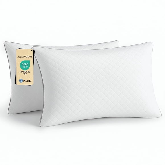 Juego de 2 almohadas JOLLYVOGUE tamaño queen, soporte mediano