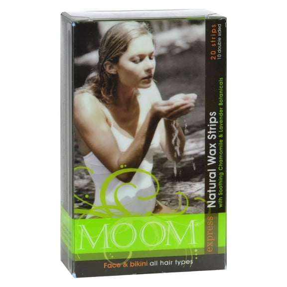 2 Packs of Moom Natural Wax Face and Bikini Strips with Soothing Chamomile and Lavender