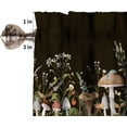 thumbnail image 4 of Mushroom Curtain Valance 3 Piece Set,Vintage Dragonfly Moth Animal Plant Pattern Rustic Woodland Bedroom Living Room Kitchen 54''''x18''''+27''''x24''''x2（3 Piece）, 4 of 5