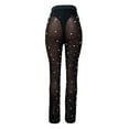 thumbnail image 4 of Summer Pants for Women Track Workout Clothes Business Casual Dress with Fringes Women Beaded Flare Pants plus Large Womens Clothes Trendy Womens Petite Sweatpants Gymnast Warm Ups Sporty Black S, 4 of 5