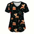 thumbnail image 3 of Blusas de Navidad para mujer, con bolsillos, de manga corta, con cuello en V, estampadas, para lactancia, tallas grandes, S-5XL, para verano, 3 of 5