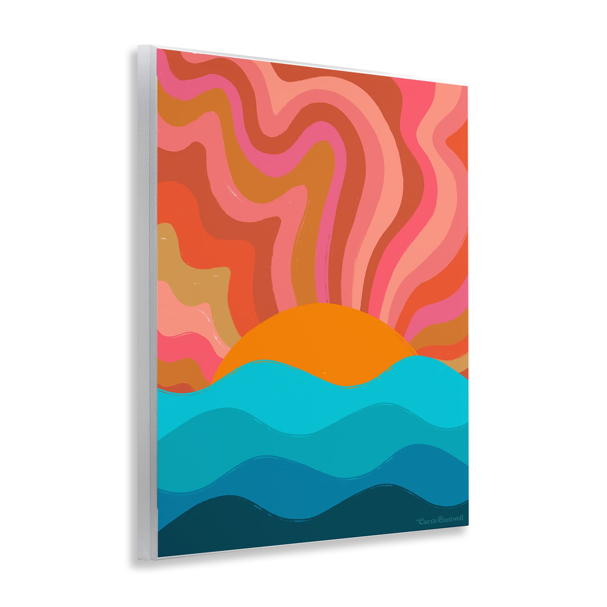 Stupell Industries Liquid Sunshine Funky Landscape Landscape Painting Unframed Art Print Wall Art, 11 x 14