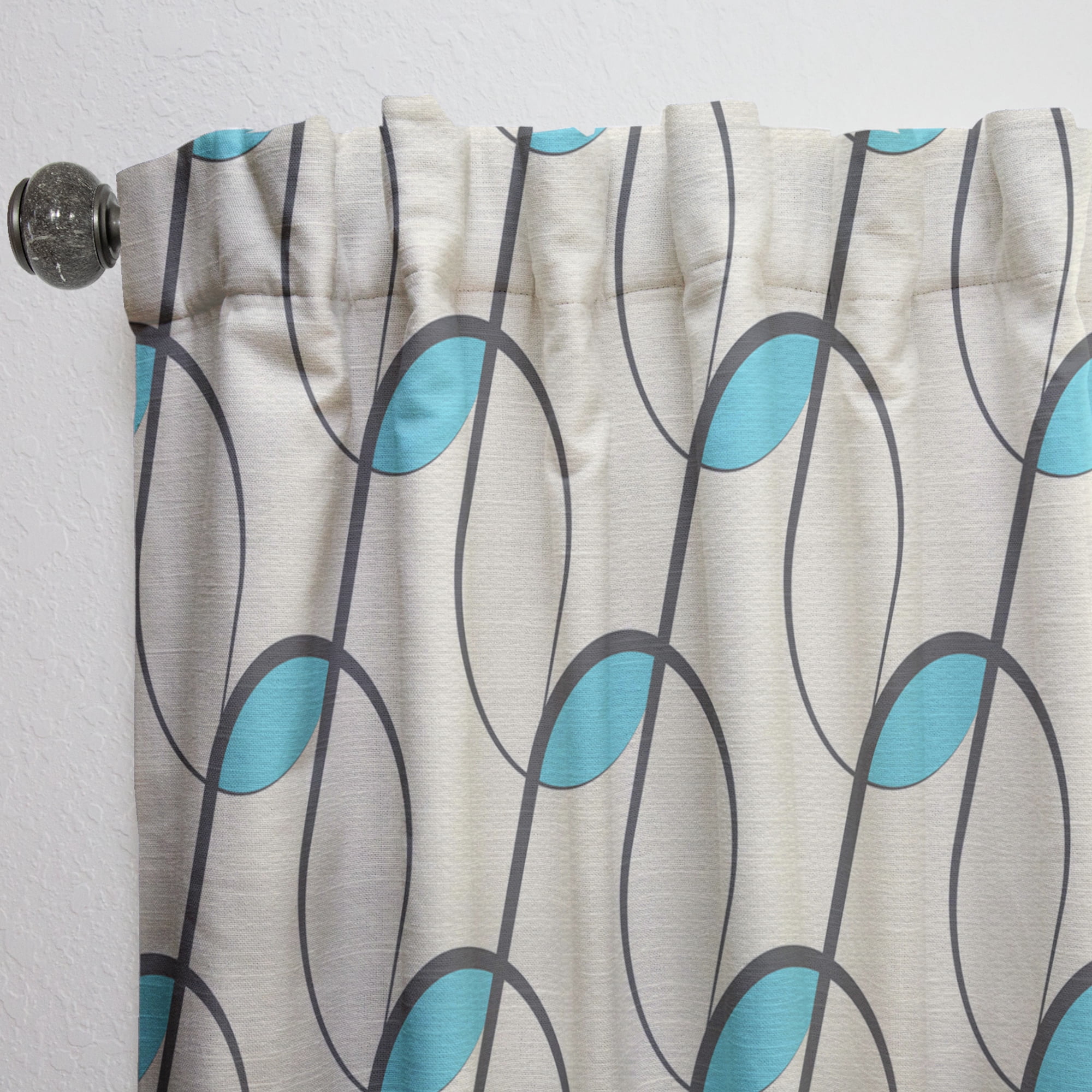 Designart 'Geometrical Abstract Retro Minimal Pattern I' Mid-Century Modern Curtain Panel