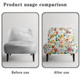 thumbnail image 6 of HELLHERO Petite Floral Print Stain Protection Armless Accent Chair Protector with Easy to Install, Easy Installation Chair Soft Cover, 6 of 8