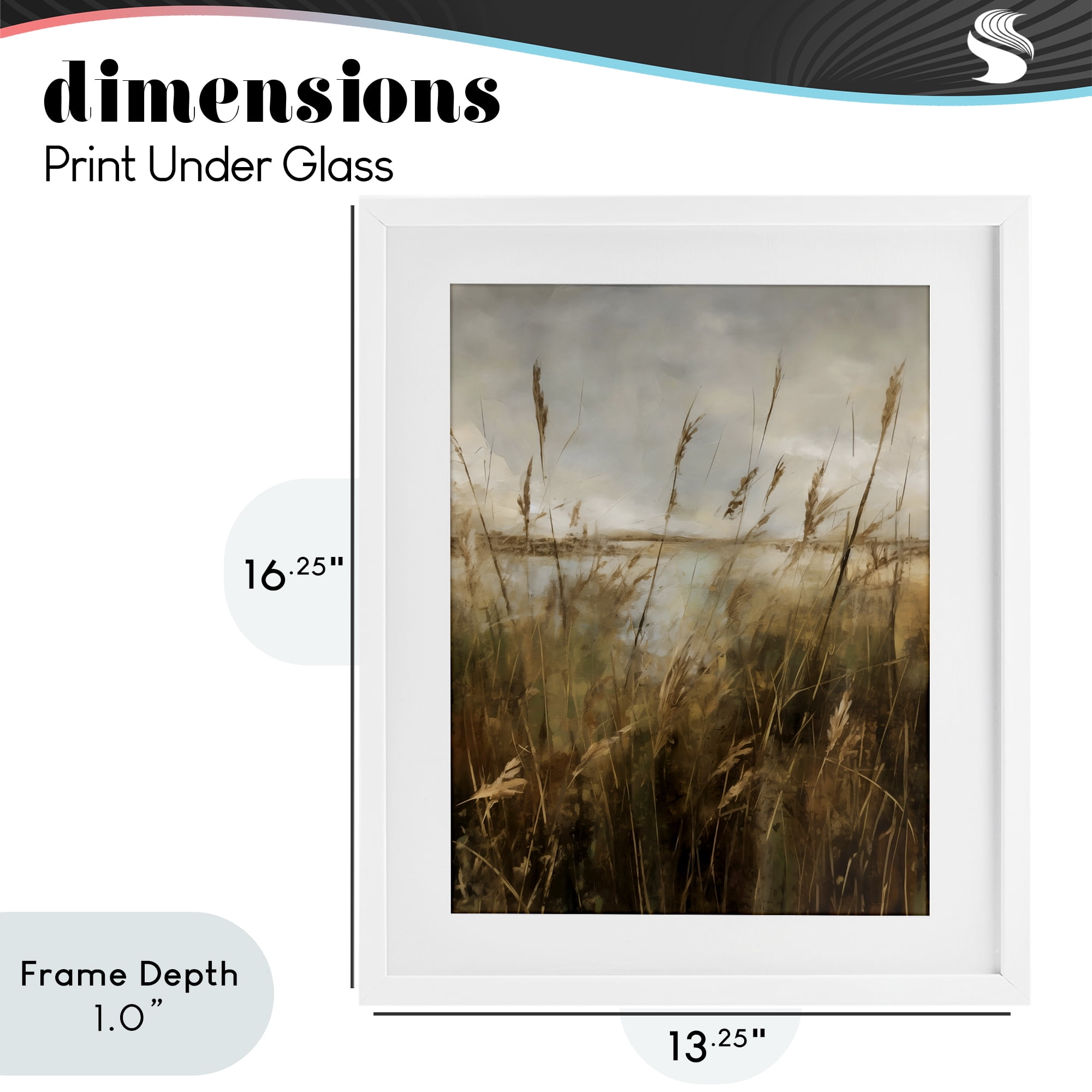 Stupell Industries Tall Grass Beside Quiet Lake White Framed Print Under Glass, design by Creative Studio