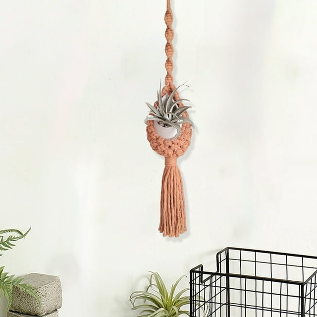 Aqestyerly Hand-Woven Cotton Rope Hanging Basket - Flower Pot Hanging Net,Pineapple Design for Garden and Home Decoration