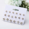 thumbnail image 1 of Xihbxyly Pendientes de Flores con Elegante Incrustación de Diamantes y Perlas, Diseño de Aleación Hipoalergénica, Versátil Juego de 9 Pares, Ideal para Uso Diario, Ideal para Novia o Pareja, Multicol, 1 of 6
