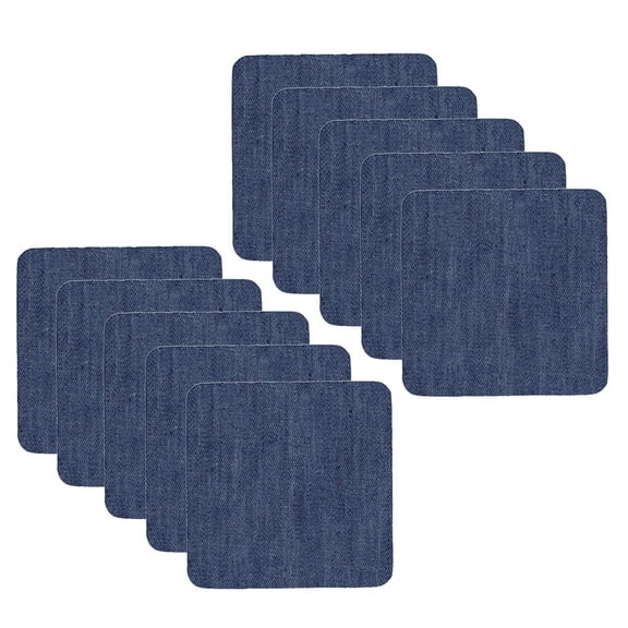 Denim Iron On Jean Patches Inside & Outside Strongest Glue Assorted Shades Of Blue Repair Decorating 2.75 InchJeans Repair Patches, Small (7.5x7.5cm), 10 Pieces
