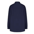 thumbnail image 4 of Chemises Boutonnées pour Femmes Manches Longues Retroussées Col en V Uni Ourlet Haut-Bas Blouse Hauts Tuniques Décontractées, 4 of 9