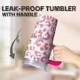 thumbnail image 5 of Reusable 20oz Geometric Textured Handle Tumbler, Stainless Steel Double Wall Travel Mug, Insulated Leak Proof Coffee Cup, 5 of 5