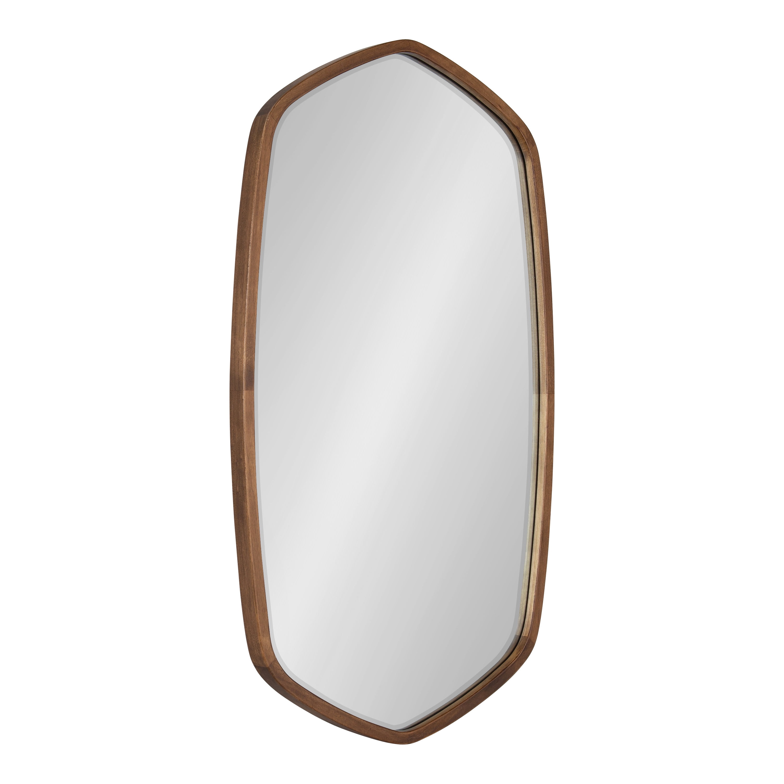 Kate and Laurel McLean Modern Wood Framed Oblong Hexagon Wall Mirror