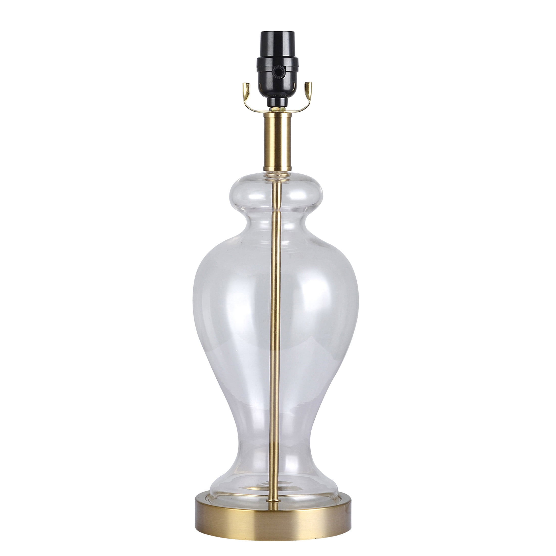 (2 pack) Simplee Adesso Brass and Glass Table Lamp Base, Transitional, 18"H