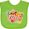 thumbnail image 3 of Inktastic Fiesta with Sombrero Taco Cactus Lime Red Pepper and Guitar in Background Boys or Girls Baby Bib, 3 of 4