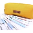 thumbnail image 3 of School Pencil Cases Small Pocket Pencil Case Solid Color Girls Boys Pencil Case (Yellow), 3 of 5