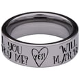 thumbnail image 4 of Will You Marry Me Tungsten Carbide Engagement Ring, 4 of 6