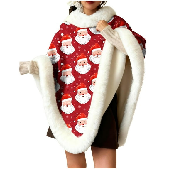 Cavosen Christmas Scarves for Women Fleece Elegant Wraps Santa Claus Soft Thicken Warm Scarves Casual Fall Everyday Wear