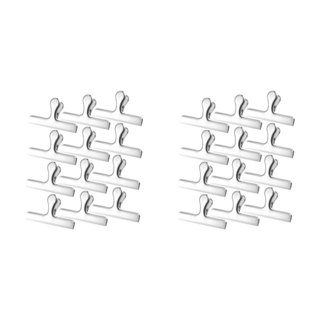 Inteprter 12 pack/lote Clips de sellado de acero inoxidable prolongan la vida útil de los aperitivos Clips de sellado de amplia aplicación grande 12*7cm 2Conjunto