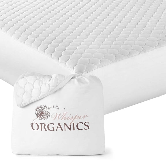 Whisper Organics Organic Cotton Quilted Mattress Pad Protector