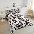 thumbnail image 3 of Highland Milk Cow Comforter Set Twin,Cartoon Brown Cow Print Bedding,Western Cowhide Down Comforter,Bull Cattle Rustic Farmhouse Bedding Comforter Sets Soft Lightweight, 3 of 6