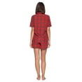 thumbnail image 5 of Ashford & Brooks Women's Woven Short Sleeve Pajama Shorts Set, Red/Black Stewart, L, 5 of 5
