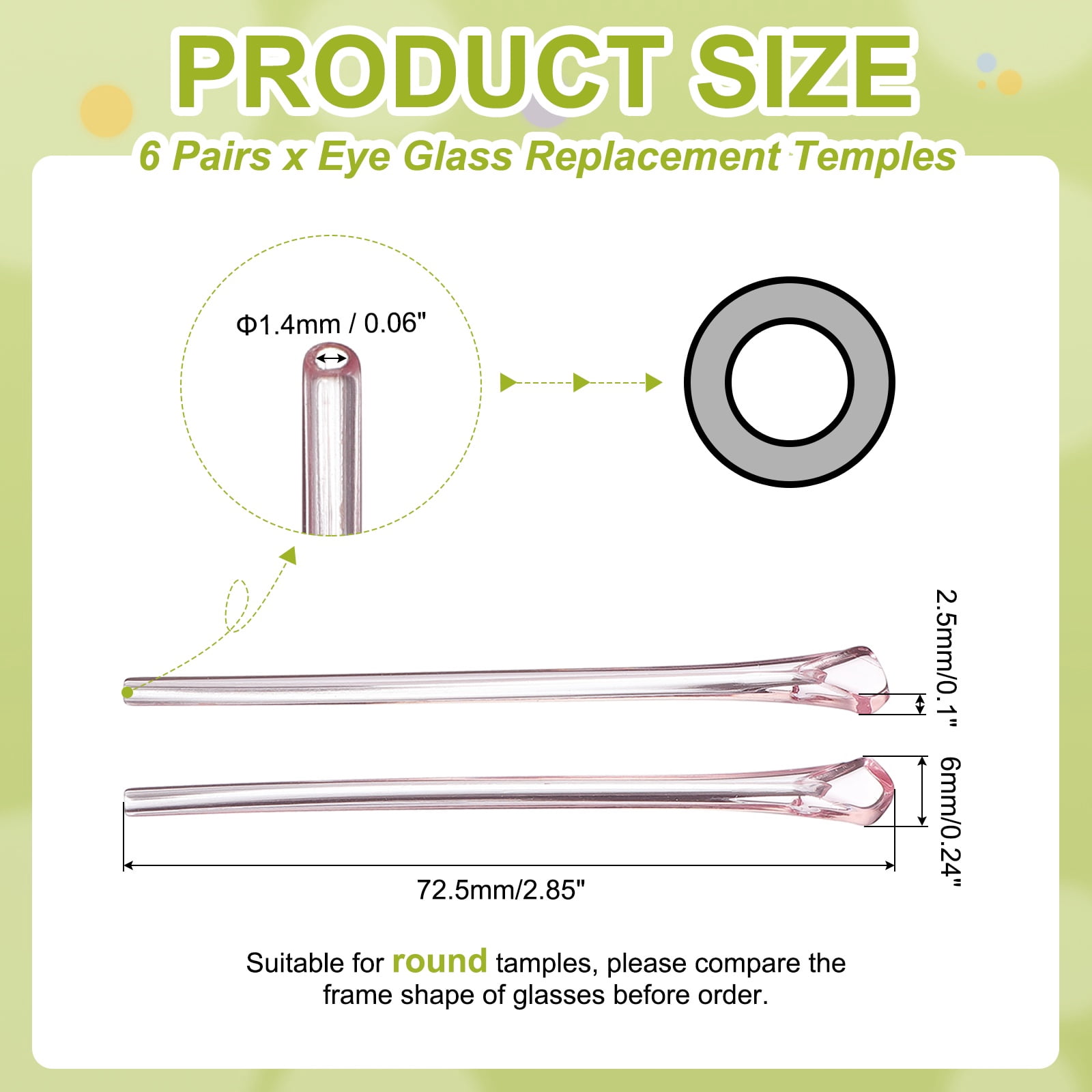 Unique Bargains Replacement Temple Plate Eyeglass End Tips Glasses Retainer Pink
