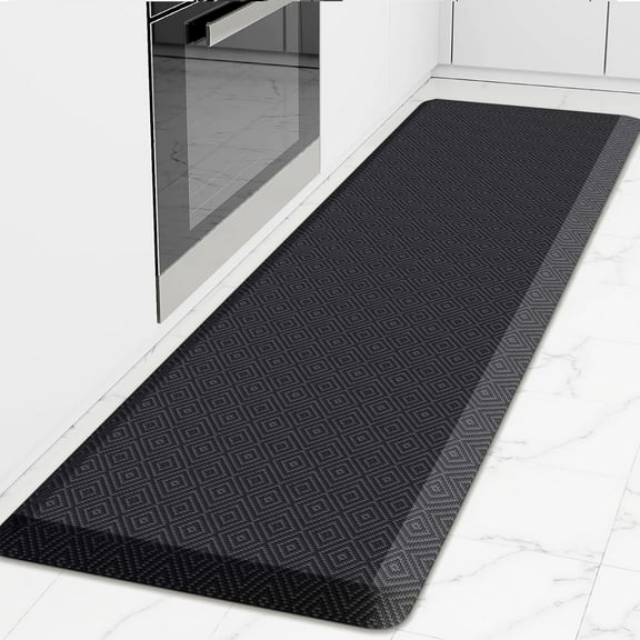 4/5 Inch Thick Kitchen Mat Cushioned Anti-Fatigue Floor Mat Waterproof Non-Slip Mats and Rugs Standing and Comfort Desk Mats for House Sink Office Laundry (Black, 24"x70")