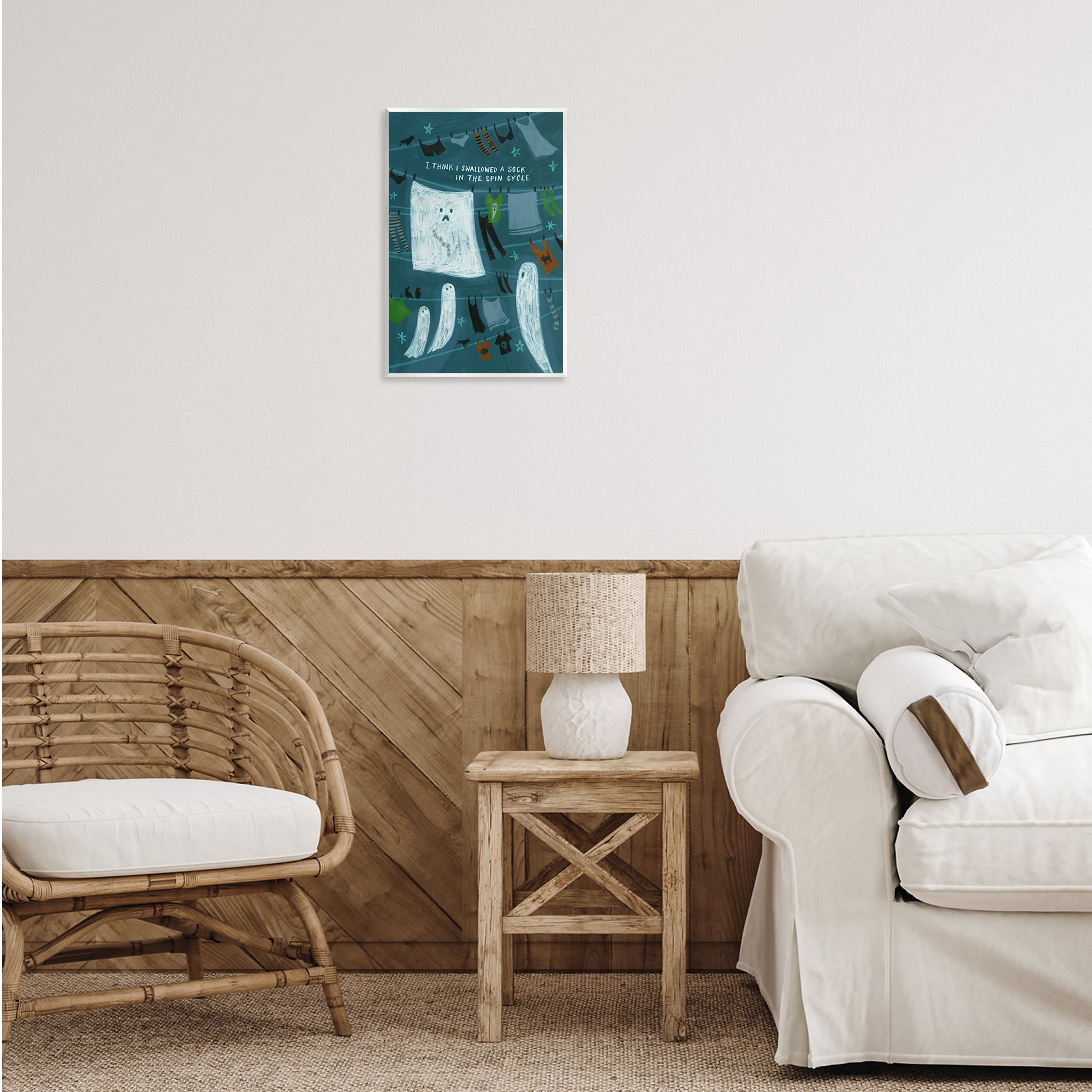 Stupell Industries Spooky Laundry Mystery Holiday Painting Unframed Art Print Wall Art, 13 x 19