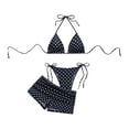thumbnail image 5 of Women's Two Piece Swimsuits Polka Bikini Tankini Swimsuit With Beach Cover Up Skirt Summer Swimwear 2 Piece Bathing Suits L, 5 of 7