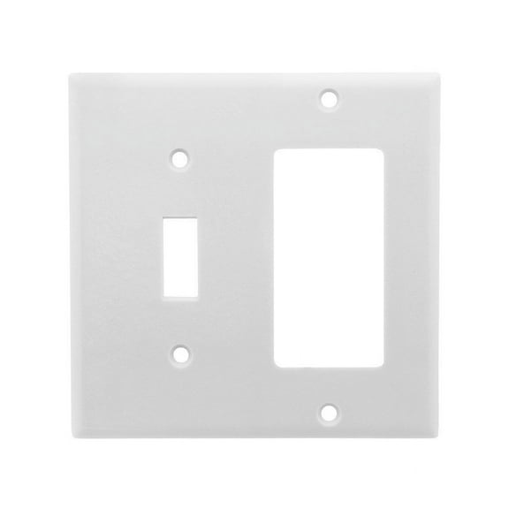 Leviton 80405-W 4 Pack 2-Gang 1-Toggle 1-Decora/GFCI Device Combination Wallplate, White
