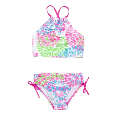 

Summer Savings Clearance! Edvintorg 3-14Years Teenager Girls Swimwear Two Pieces Girls Swimsuit Fashion Cute Flowers Print Ruffles Sleeveless Bikini Set Swimsuit Kids Girl 2023 New