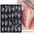 thumbnail image 5 of White Lace Nail Art Sticker Decals 5D Embossed French White Baroque Lace Pattern Self-Adhesive Nail Art Decoration Accessories Classic Winter Design, 4 Sheets, 5 of 6