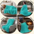 thumbnail image 6 of Turquoise Throw Blanket for Couch, Soft Lightweight Flannel Fleece Blanket, Modern Pure Turquoise Microfiber Plush All Season Decorative Blankets Gifts for Sofa Bed 50"x60", 6 of 9