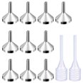 thumbnail image 1 of IMCBSTT - Paquete de 10 embudos de metal pequeños con 2 minipipetas para llenar botellas o recipientes pequeños, perfume, plata y oro, 1 of 7
