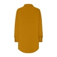 thumbnail image 5 of IROINNID Discount Plus Size Shirts for Women Casual Loose Short Front Long Back Lace-up Slim Shirt Long Sleeve V-neck Top/Shirt,Yellow, 5 of 6