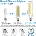 E11 Led Bulb Dimmable, Jde11 120V 100W Halogen Equivalent, 10W 1000