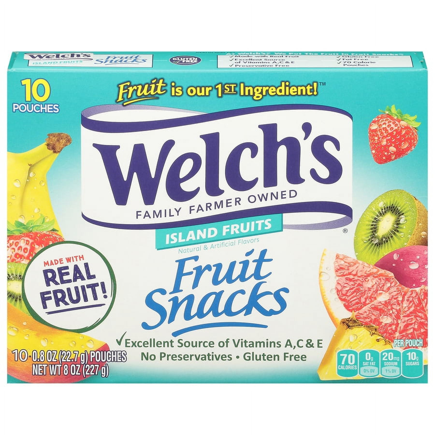 (2 pack) Welch's Island Fruits Fruit Snacks 0.8oz Pouches - 10ct Box