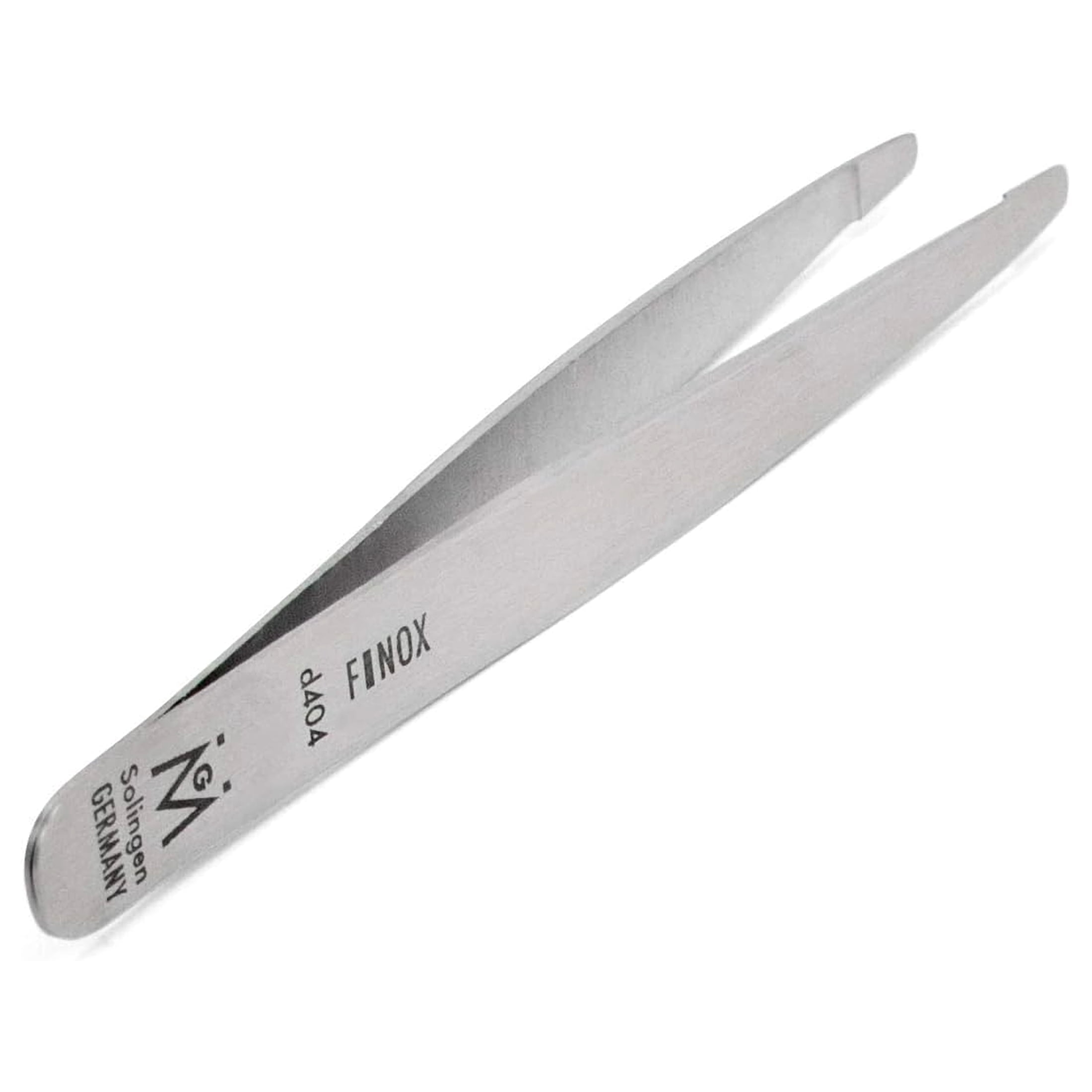 Diabetic Rounded Tweezers in Leather FINOX Surgical Stainless Steel Safety Round Tip Facial Hair Remover Eyebrow Plucking Tweezer German GERmanikure, 4404