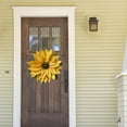 thumbnail image 3 of Artificial Sunflower Wreath 16.5 Inch Front Door Wreath, Handmade Yellow Sunflowers, Indoor Outdoor Home Wedding Wall Decor for Spring Summer, 3 of 7