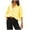 Yellow, variant on DeHolifer Womens Button Down Shirts Casual Striped 3/4 Ruffle Sleeve Turndown Collar Button Blouse Tops Pink L
