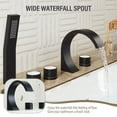 thumbnail image 5 of CASAINC 3 Handle Roman Bathroom Tub Faucet with Handheld Sprayer, Matte Black, 5 of 9