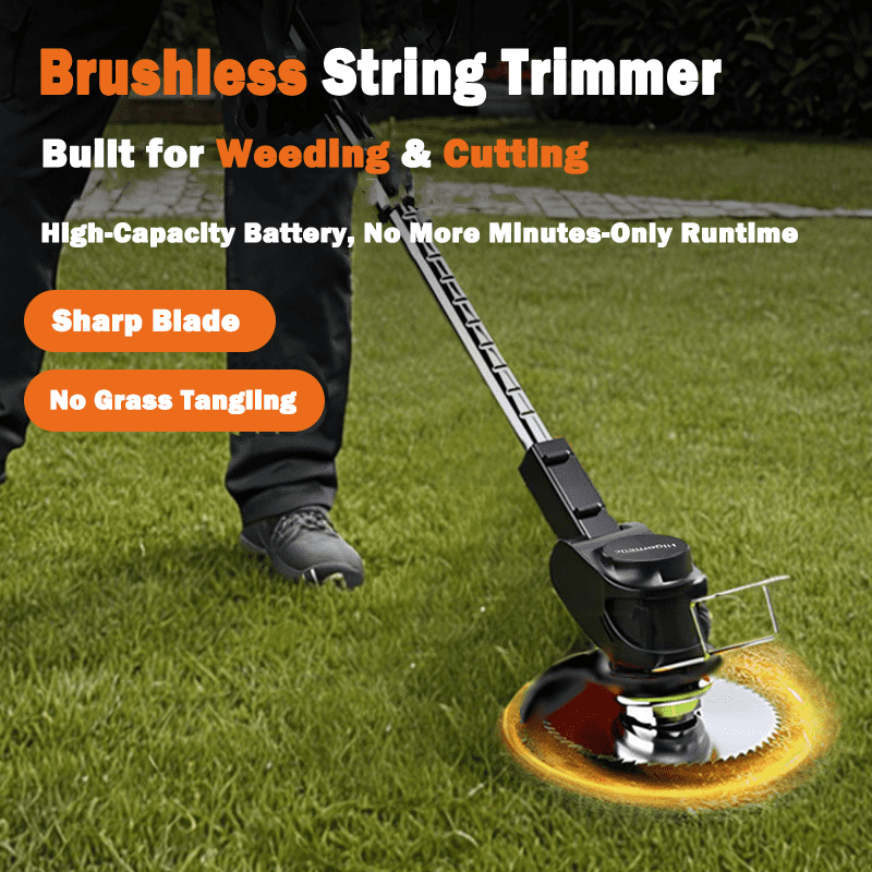 Higornetic  Cordless String Trimmer, Electric Weed Eater, 3 in 1 Weed Wacker, 3 Function Blades Electric Brush Cutter